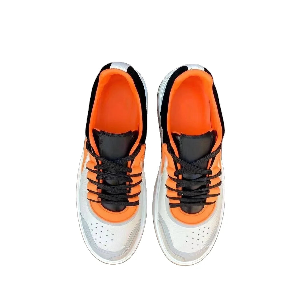 Light Luxury Spring and Autumn New Men’s Board Shoes with Lace up Fashion, Genuine Leather Versatile Flat Casual Shoes, Trendy