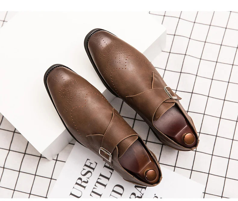 2025 Men’s PU Leather Shoes Short Booties New Autumn Stylish High Top Leather Dress Shoes Casual  Ankle Boots for Men