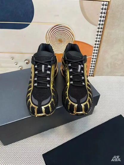 Light Luxury Electroplated peak Bottom Trendy Sports Shoes, Breathable, Comfortable and Versatile Casual Shoes
