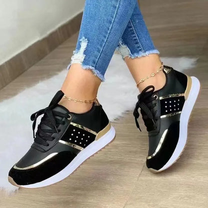 2025 New Arrival Women’s Large Size Athletic Sneakers Thick Sole Casual Shoes Summer Lace up Sports Footwear in Stock