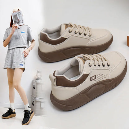 Hot Selling Women Sneaker Spring Popular Casual Running Shoes Thick Sole Height Increase Comfortable Loose Round Toe