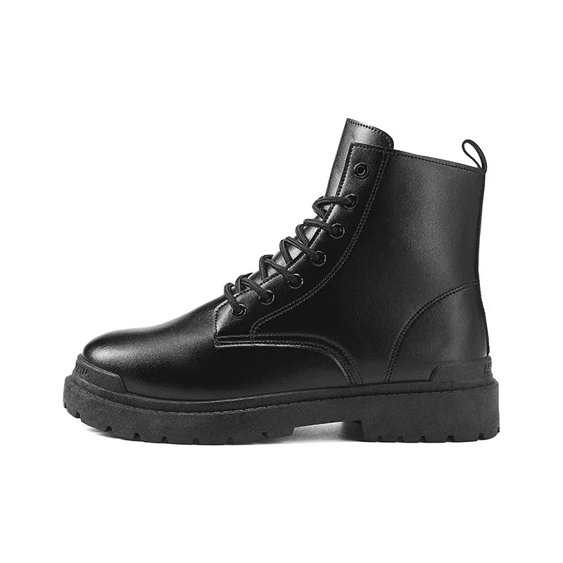 Hot Sale Men’s Leather Boots Fall and Winter Stylish Couple Snow Boots Waterproof Leather Martin Boots for Men