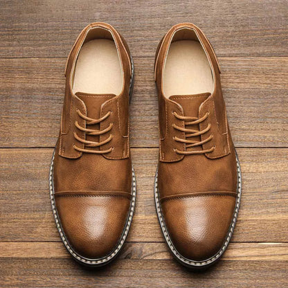 2025 New Trend Men’s Dress Shoes Large Size Retro Brown Leather Business Shoes Summer Fashion Casual Footwear