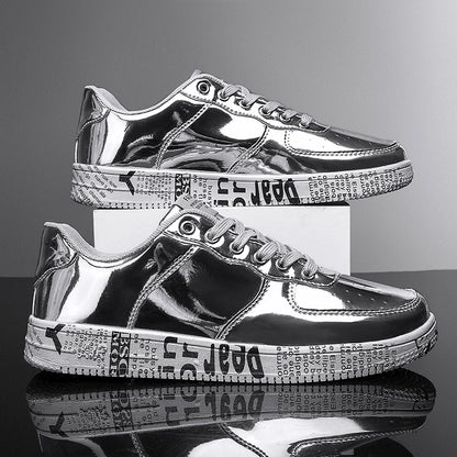 Fashionable Unisex Glossy Sports Shoes – Classic Walking Style Men’s Casual Footwear