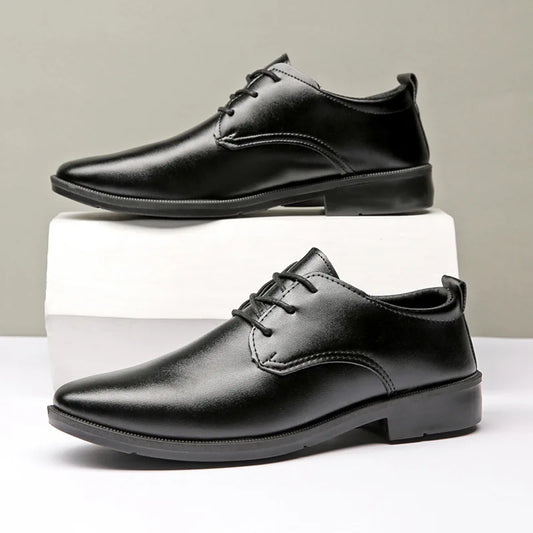 High Quality Men’s Casual Leather Shoes Cap Toe Dress Shoes for Occasions Parties Weddings Suit Shoes for Men