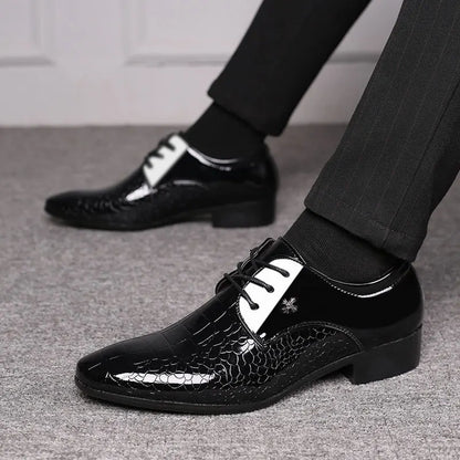 2025 Men’s Leather Shoes Elegant Business Dress Shoes Formal Wedding Footwear Comfortable for Office and Special Occasions