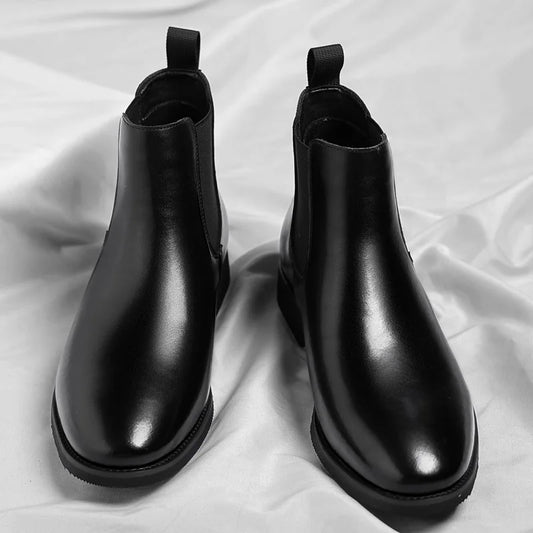 Luxury Men’s Vintage Chelsea Boots Retro Chukka Boots Warm Fur Lined Leather Ankle Shoes  Large Size Martin Boots