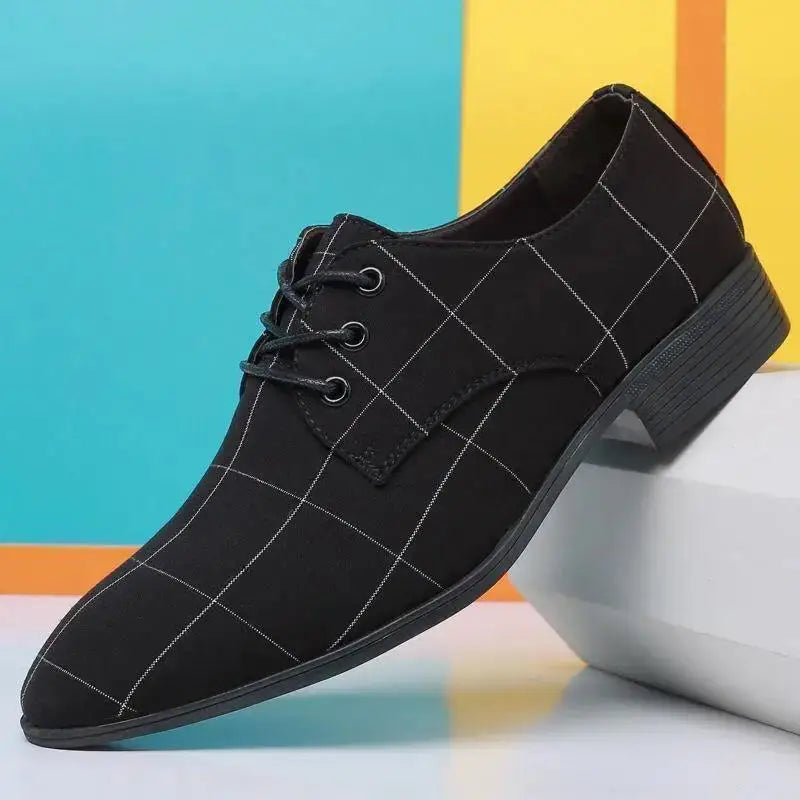 2025 Hot Selling Men’s Dress Shoes Casual Canvas Leather Shoes Minimalist Gentleman Suit Shoes for Party or Wedding