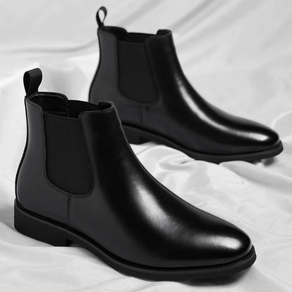 Luxury Men’s Vintage Chelsea Boots Retro Chukka Boots Warm Fur Lined Leather Ankle Shoes  Large Size Martin Boots