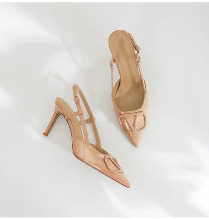 2025 Womens Pointed Toe Minimalist High Heels , Nude Color Premium Summer Sandals, High Quality and Affordable Stiletto Heels