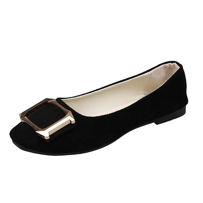 Spring Autumn New Arrivals Women’s Flat Shoes Square Toe Decorative Buckle Casual Flats High Quality Stylish Women’s Footwear