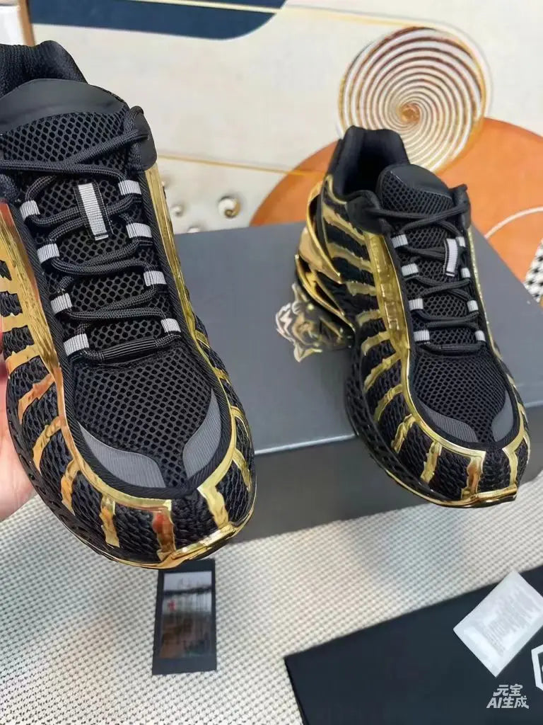 Light Luxury Electroplated peak Bottom Trendy Sports Shoes, Breathable, Comfortable and Versatile Casual Shoes