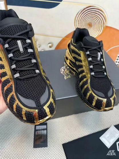 Light Luxury Electroplated peak Bottom Trendy Sports Shoes, Breathable, Comfortable and Versatile Casual Shoes