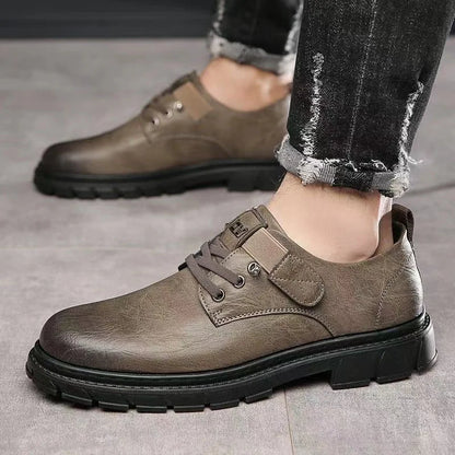 New Trend Men’s Leather Shoes Classic High-Quality Cargo Shoes Waterproof Casual Dress Shoes for Male