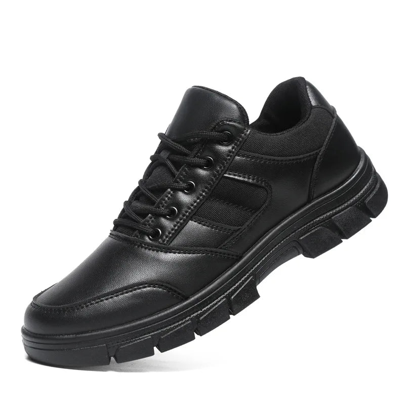 2025 New Trend Men’s Leather Casual Shoes Non-Slip Lace-Up Sneaker Fashion Travelling Shoes for Comfort and Style