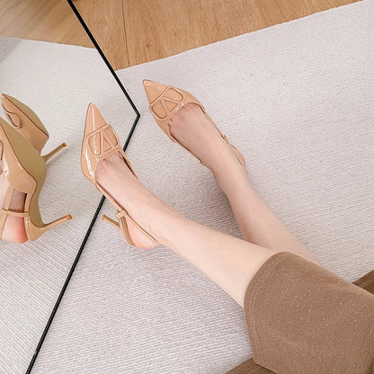 2025 Womens Pointed Toe Minimalist High Heels , Nude Color Premium Summer Sandals, High Quality and Affordable Stiletto Heels