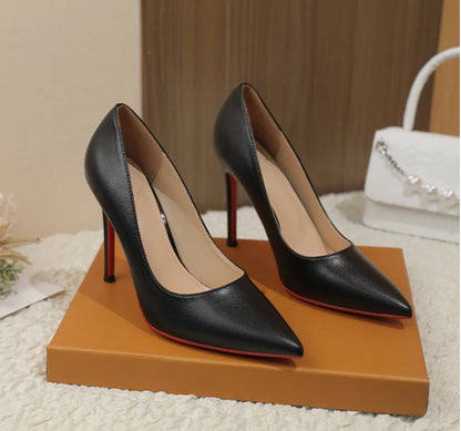 Women’s Black High Heels – Professional Soft Leather Pumps with Slim Heels for Comfortable All-Day Wear, Ideal for Office