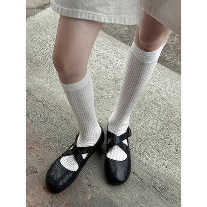 Comfortable Flat Round Toe Cross Strap Ballet Shoes for Women – High-Quality Casual Slip-On Flats with Great Value