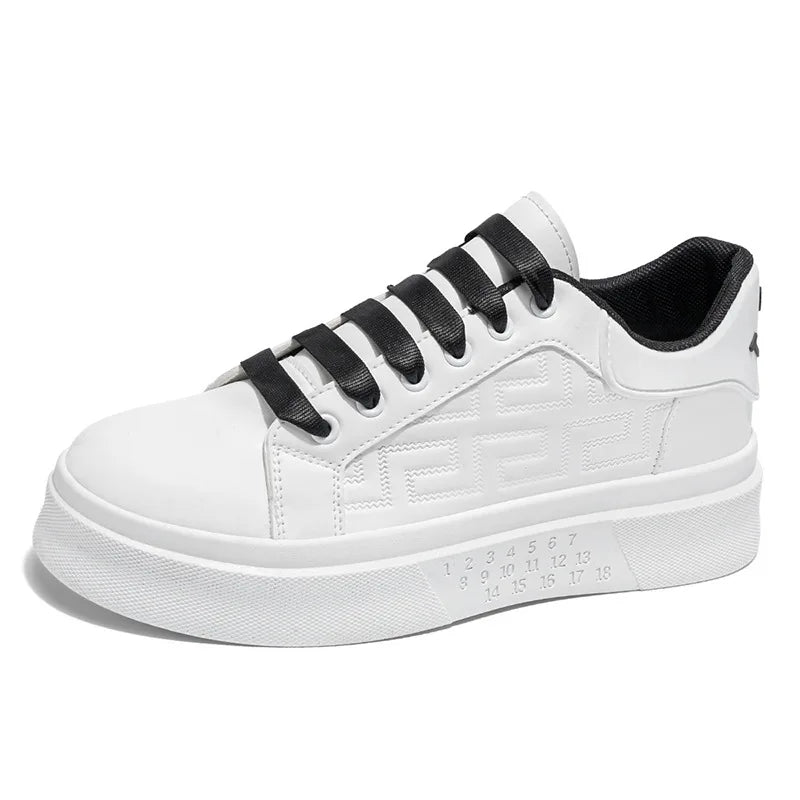 2025 Men’s Trendy Casual Board Shoes Height Increasing Breathable White Sports Shoes for Summer Four Versatile Platform Design