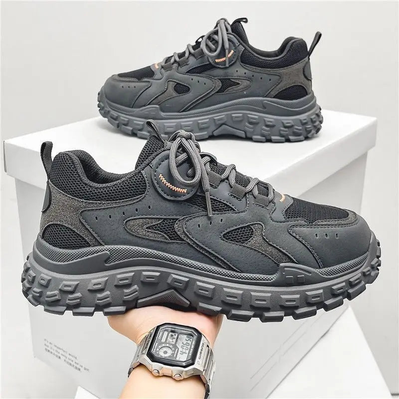 New Design Men’s Casual Shoes Mid-Top Sneakers Durable Non-Slip Unique Round Toe Shoes for  Outdoor Everyday Wear