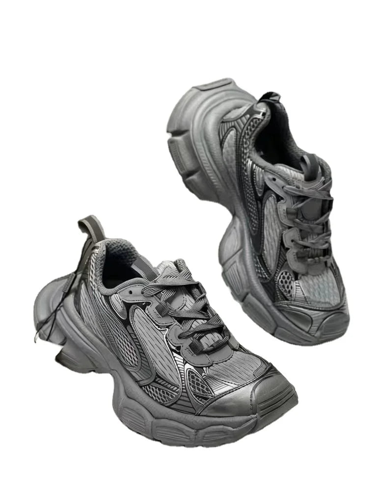 Retro Vintage Thick Sole Height Increasing Lightweight and Breathable Running Shoes