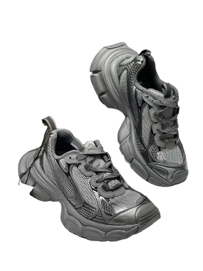 Retro Vintage Thick Sole Height Increasing Lightweight and Breathable Running Shoes