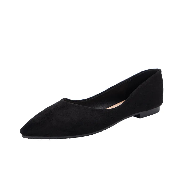 Myway 2025 Autumn Women Flat Shoes  Pointed Toe Flats Comfortable Soft Bottom Casual Shoes for Plus Sizes 41-43