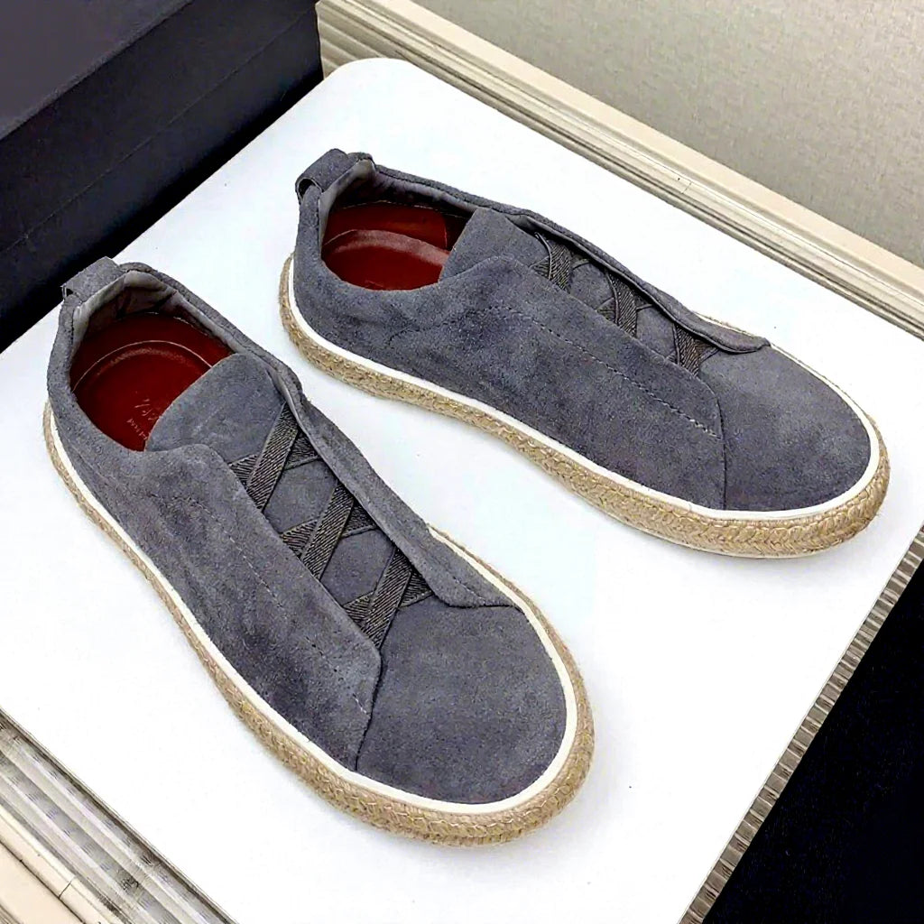 Top Quality Men’s Flat Casual Sneakers, New Style Fashion Brand Designer Luxury Genuine Leather Men’s Resort Casual Shoes
