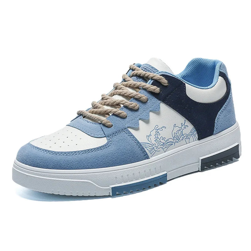 2025 High Quality Men’s Casual Sneakers Rubber Thick-Soled Sports Shoes PU Upper with Stylish Patterns