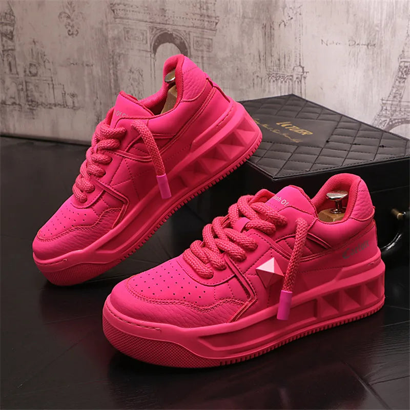 Italy High Quality All white Men’s Leather Casual Shoes Increase Simple Pure Black Sneakers Breathable Sneakers luxury shoes
