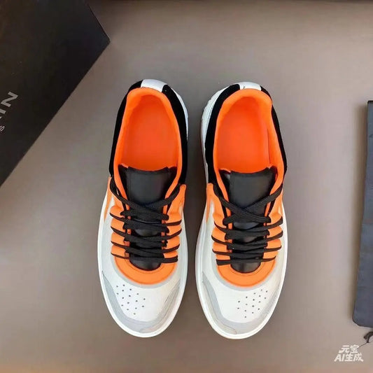 Light Luxury Spring and Autumn New Men’s Board Shoes with Lace up Fashion, Genuine Leather Versatile Flat Casual Shoes, Trendy