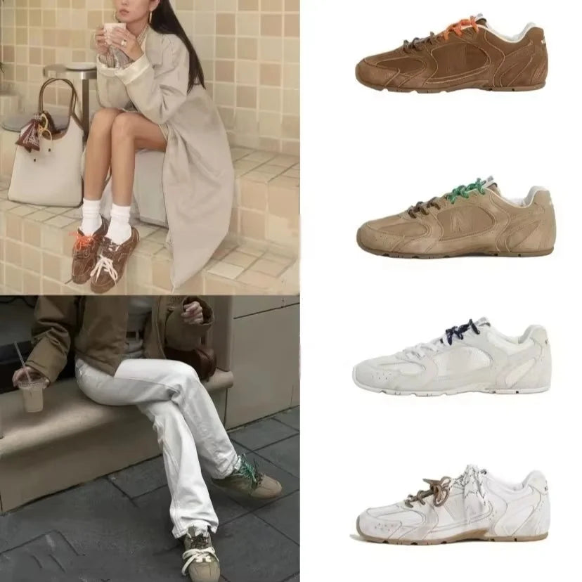 High Quality Designer Two-Color Shoelace Star Model Forrest Gund Training Shoes Versatile Couple Model Mesh Lining for Winter