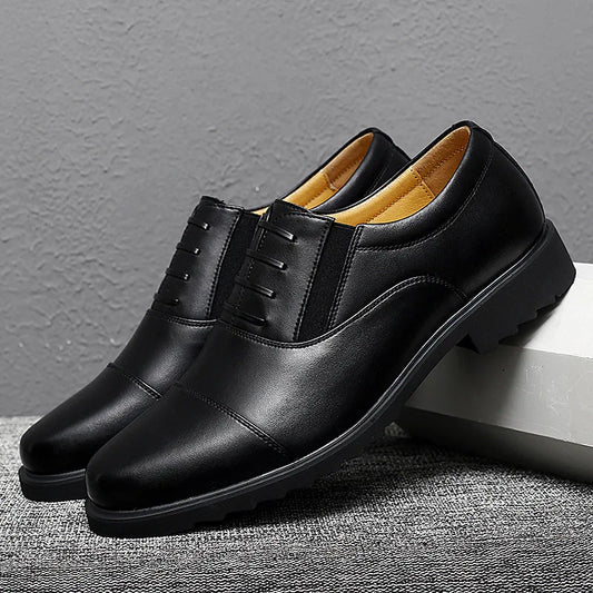 Men’s Leather Shoes Business Casual Oxford Shoes Triple-Panel Dress Shoe Stylish Comfort Genuine Cowhide Leather for Adult