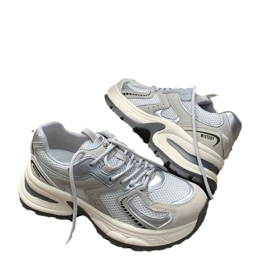 2025 Hot Sale Women’s Clunky Sneakers Non Slip Durable Lace up Casual Comfortable Sports Shoes for Everyday Wear