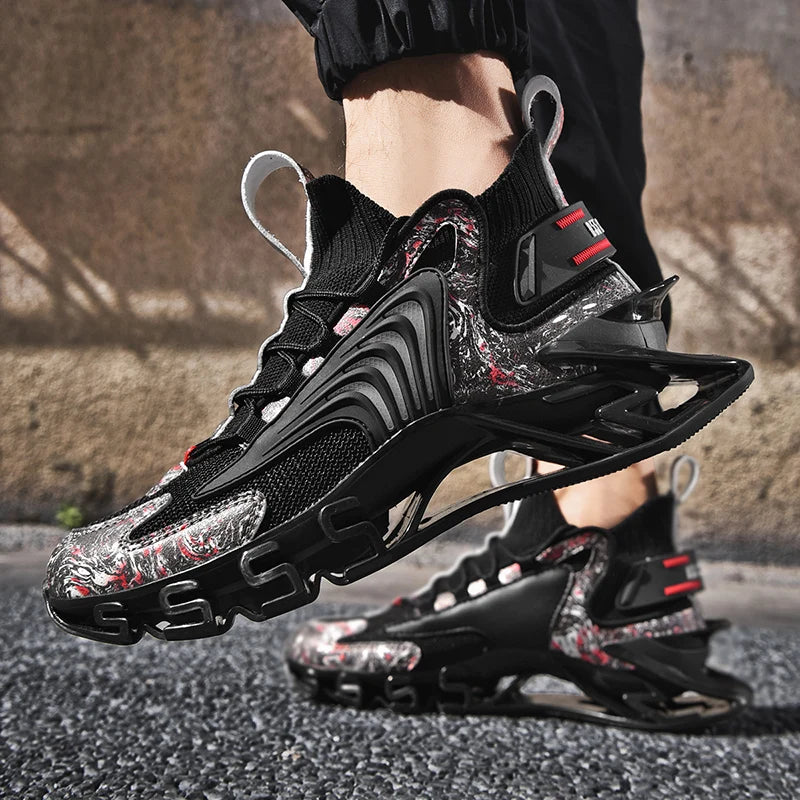 Fashion Sports Men’s Casual Shoes New Spring Breathable Shark Blade Running Shoes Men High-quality Running Sneakers