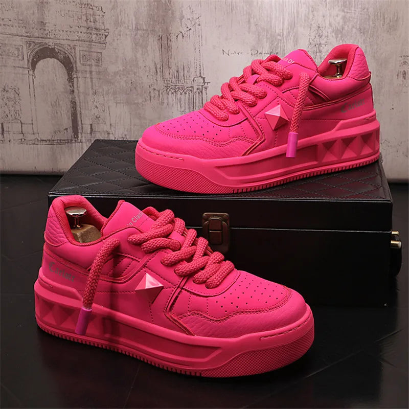 Italy High Quality All white Men’s Leather Casual Shoes Increase Simple Pure Black Sneakers Breathable Sneakers luxury shoes