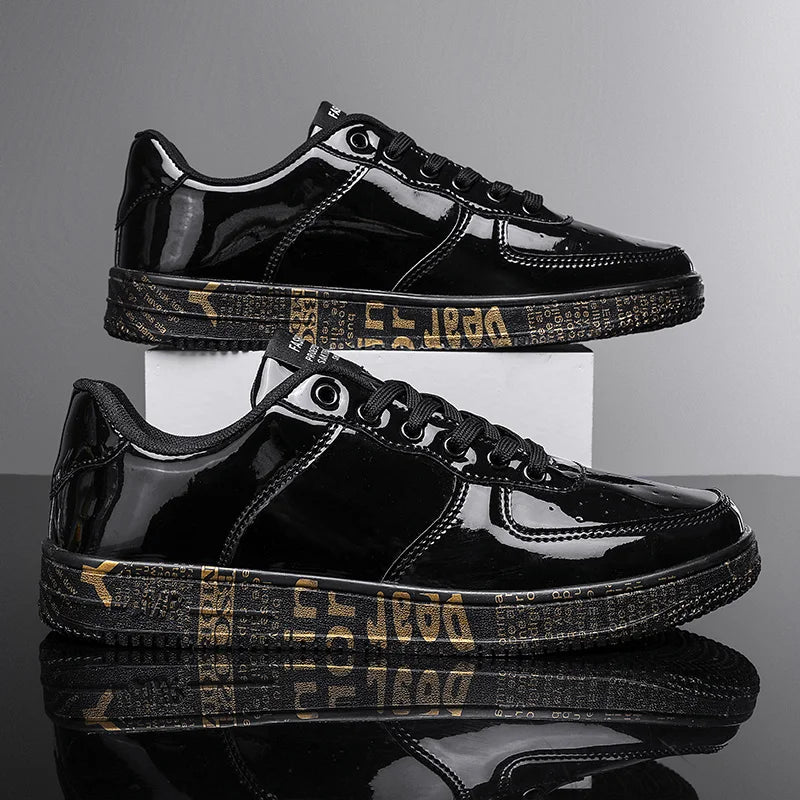 Fashionable Unisex Glossy Sports Shoes – Classic Walking Style Men’s Casual Footwear