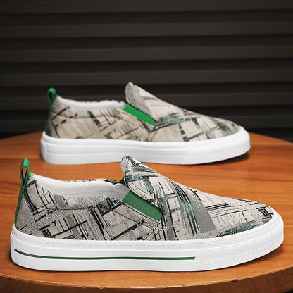 Mens Casual Canvas Shoes Durable Stylish Skateboard Shoes Slip on Footwear Comfortable Fit Perfect for Leisure Activities