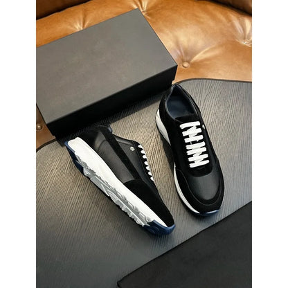2026 Fashionable Men’s Shoes Genuine Leather Stitched Sports Comfortable Casual Shoes High-Quality Outdoor Men’s Walking Shoes