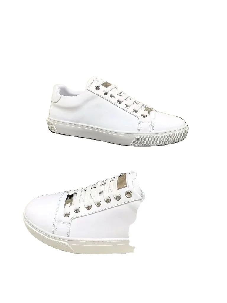 Trendy Brand Summer Breathable Leather Casual Shoes, Fashionable Soft Soled Anti slip Versatile Board Shoes