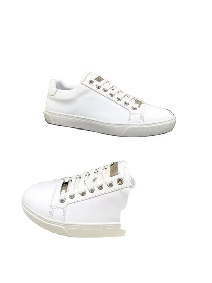 Trendy Brand Summer Breathable Leather Casual Shoes, Fashionable Soft Soled Anti slip Versatile Board Shoes