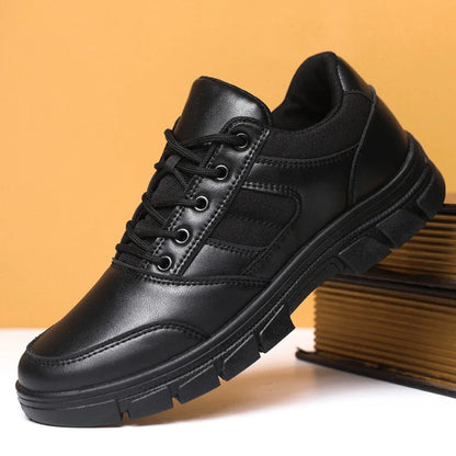 2025 New Trend Men’s Leather Casual Shoes Non-Slip Lace-Up Sneaker Fashion Travelling Shoes for Comfort and Style