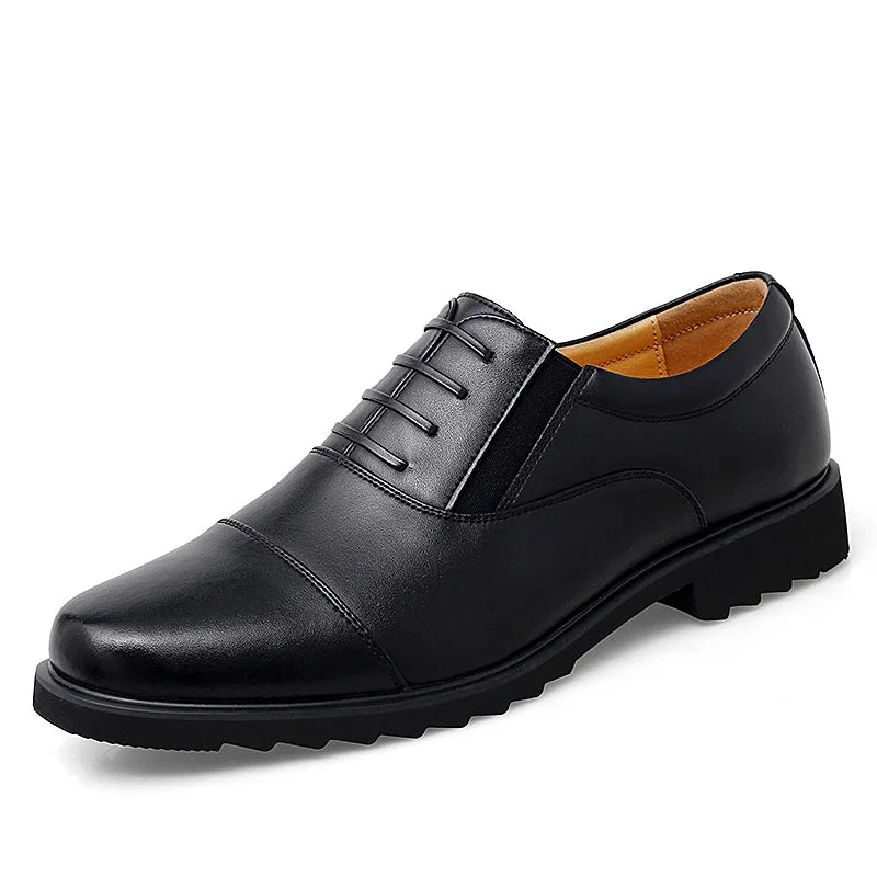 Men’s Leather Shoes Business Casual Oxford Shoes Triple-Panel Dress Shoe Stylish Comfort Genuine Cowhide Leather for Adult