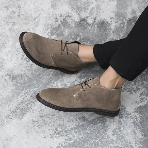 2025 New Mens Desert Boots Autumn New Retro Suede Ankle Chukka Boots Mid Top British-inspired Sleek Shoes