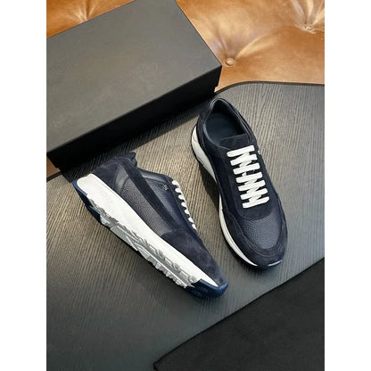 2026 Fashionable Men’s Shoes Genuine Leather Stitched Sports Comfortable Casual Shoes High-Quality Outdoor Men’s Walking Shoes