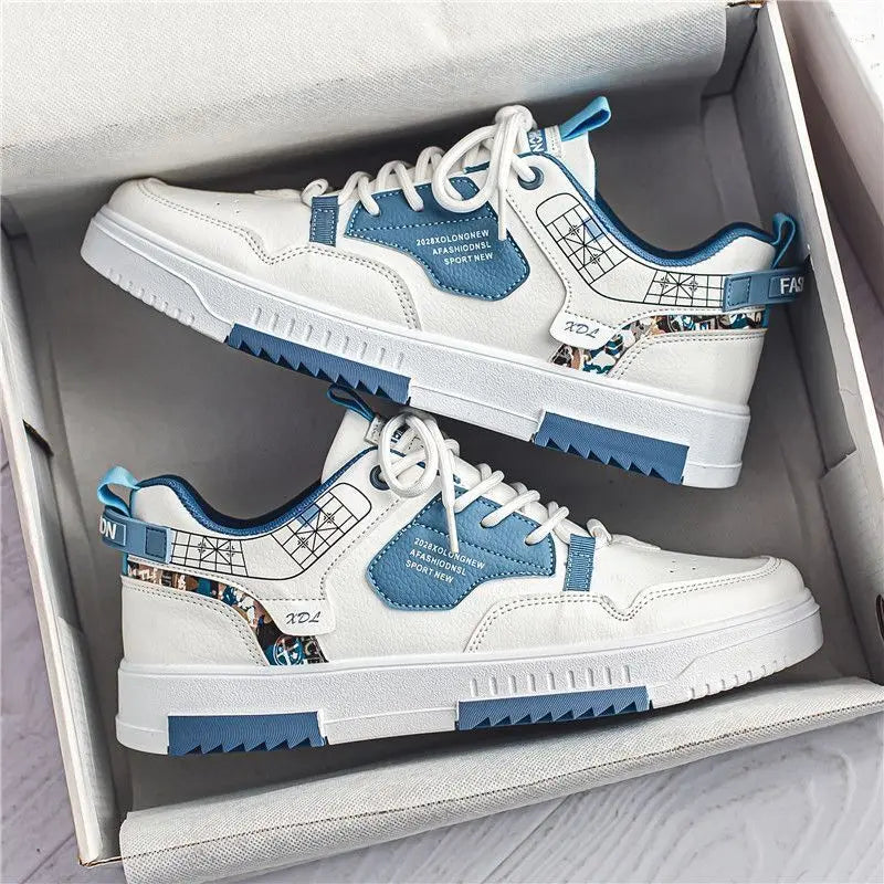 2025 New Trend Men’s Casual Sneakers Low-Top Leather Soccer Shoes for Teenager Stylish Sports Comfortable Basketball Shoes