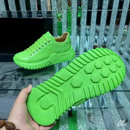 Breathable and odor proof leather casual soft sole shock-absorbing running shoes, outdoor versatile shoes for men