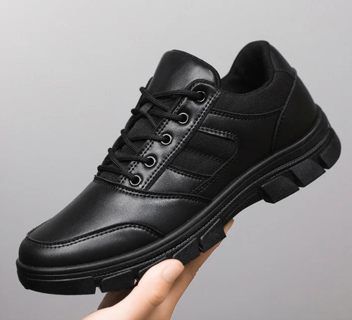 2025 New Trend Men’s Leather Casual Shoes Non-Slip Lace-Up Sneaker Fashion Travelling Shoes for Comfort and Style