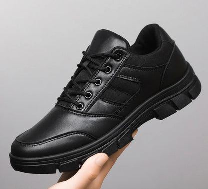 2025 New Trend Men’s Leather Casual Shoes Non-Slip Lace-Up Sneaker Fashion Travelling Shoes for Comfort and Style