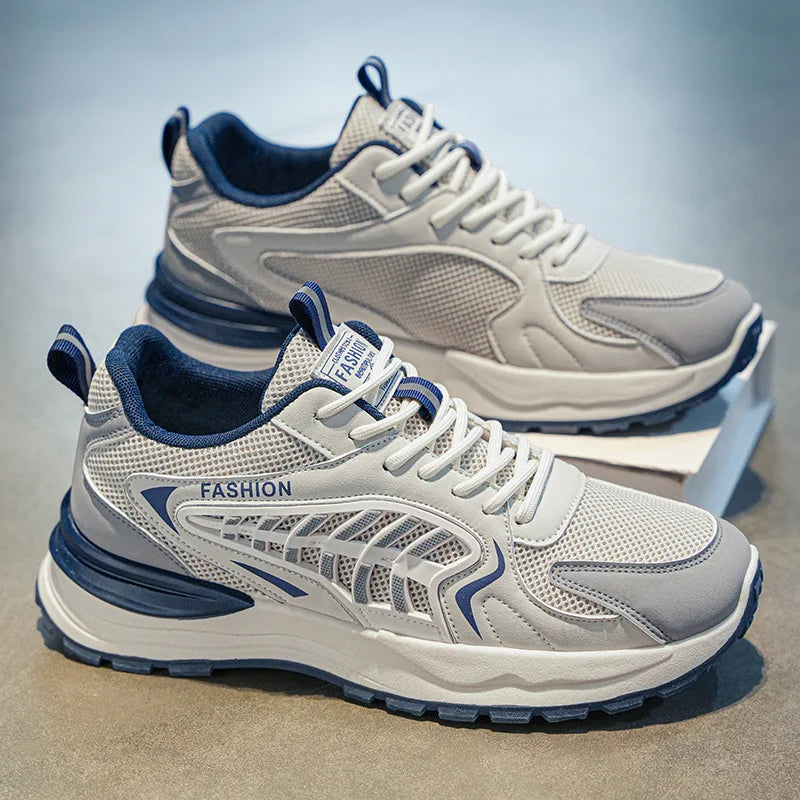 Men’s Sneaker Thick Sole Basketball Shoes Breathable Mesh Sports Shoes New Autumn Style Korean Fashion for Running
